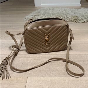 Yves Saint Laurent Beige Quilted Crossbody Bag